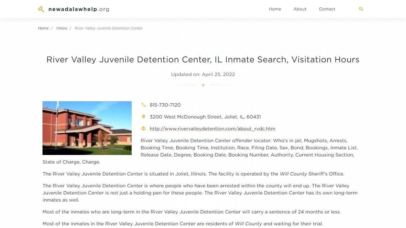 River Valley Juvenile Detention Center, IL Inmate Search ...